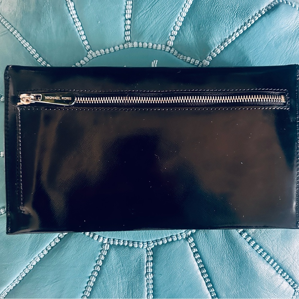 Michael Kors Black Envelope Clutch with Silver Accents - Picture 8 of 9